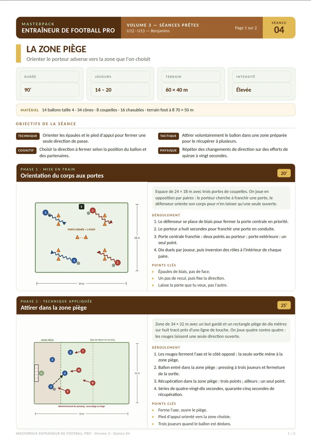 Page du MasterPack Entraîneur de Football Pro